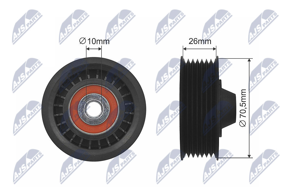 Deflection/Guide Pulley, V-ribbed belt  Art. RNKRE018