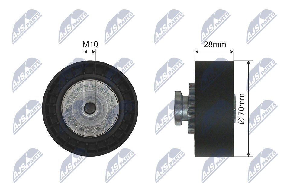 Tensioner Pulley, V-ribbed belt  Art. RNKRE020