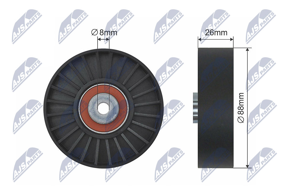 Tensioner Pulley, V-ribbed belt  Art. RNKRE025