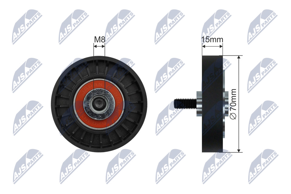 Deflection/Guide Pulley, V-ribbed belt  Art. RNKRE048