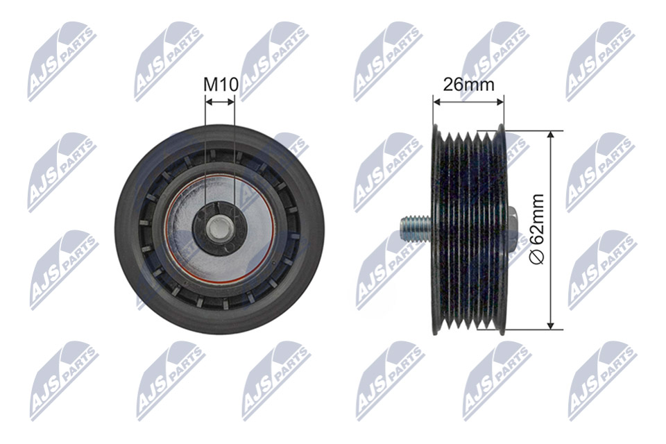 Deflection/Guide Pulley, V-ribbed belt  Art. RNKSA007