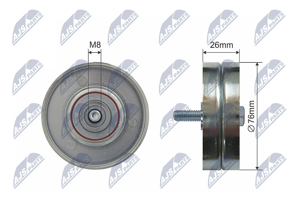 Deflection/Guide Pulley, V-ribbed belt  Art. RNKVV013