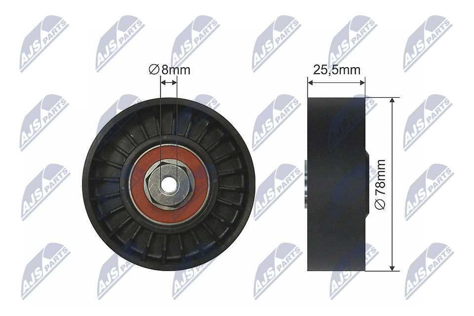 Deflection/Guide Pulley, V-ribbed belt  Art. RNKVW004