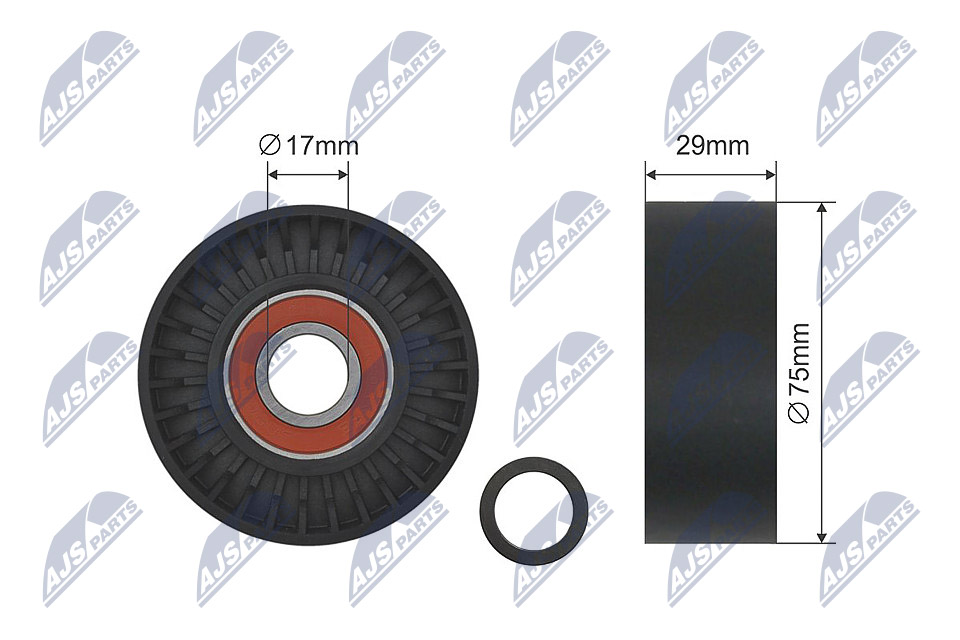 Deflection/Guide Pulley, V-ribbed belt  Art. RNKVW019