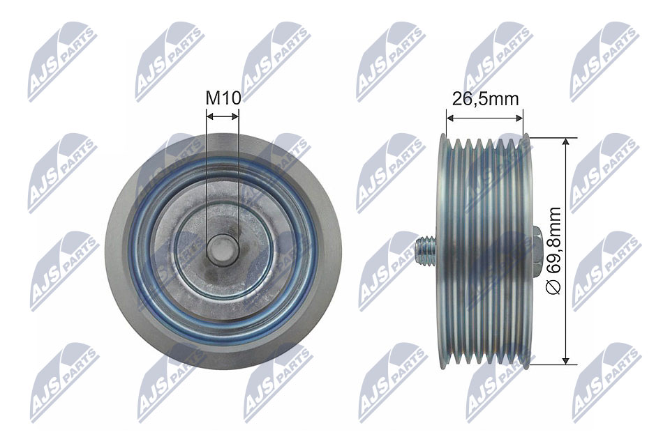 Deflection/Guide Pulley, V-ribbed belt  Art. RRKNS005