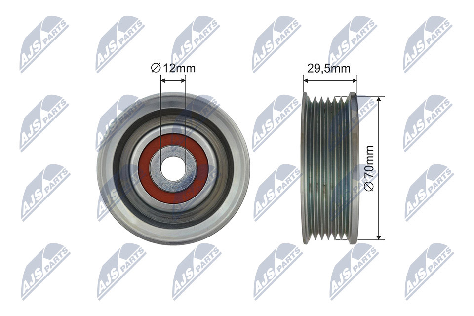 Deflection/Guide Pulley, V-ribbed belt  Art. RRKTY007