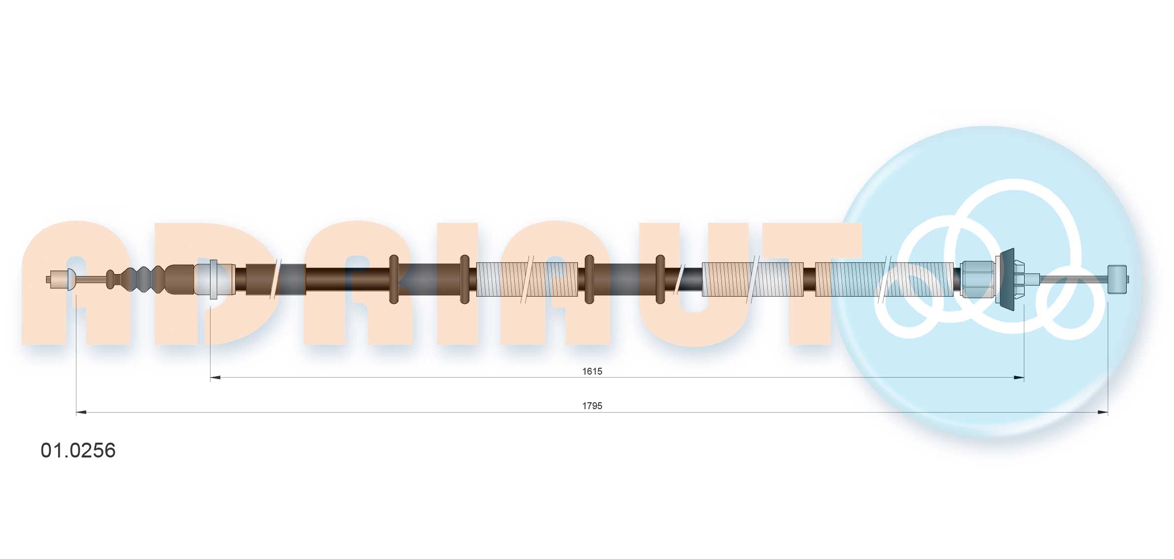 Cable Pull, parking brake  Art. 010256