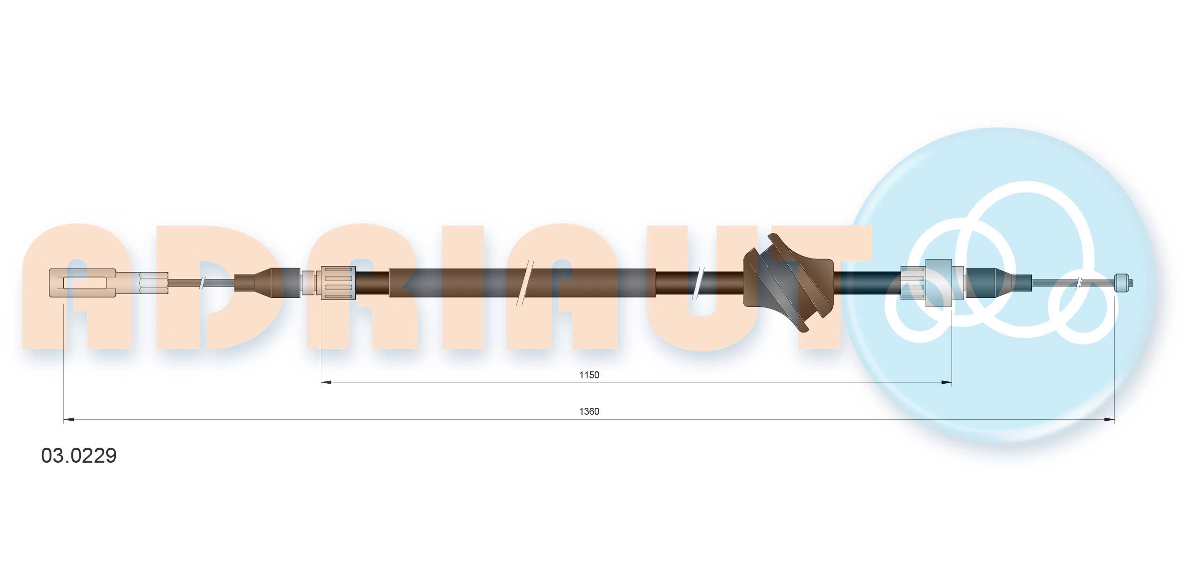 Cable Pull, parking brake (Back, right)  Art. 030229