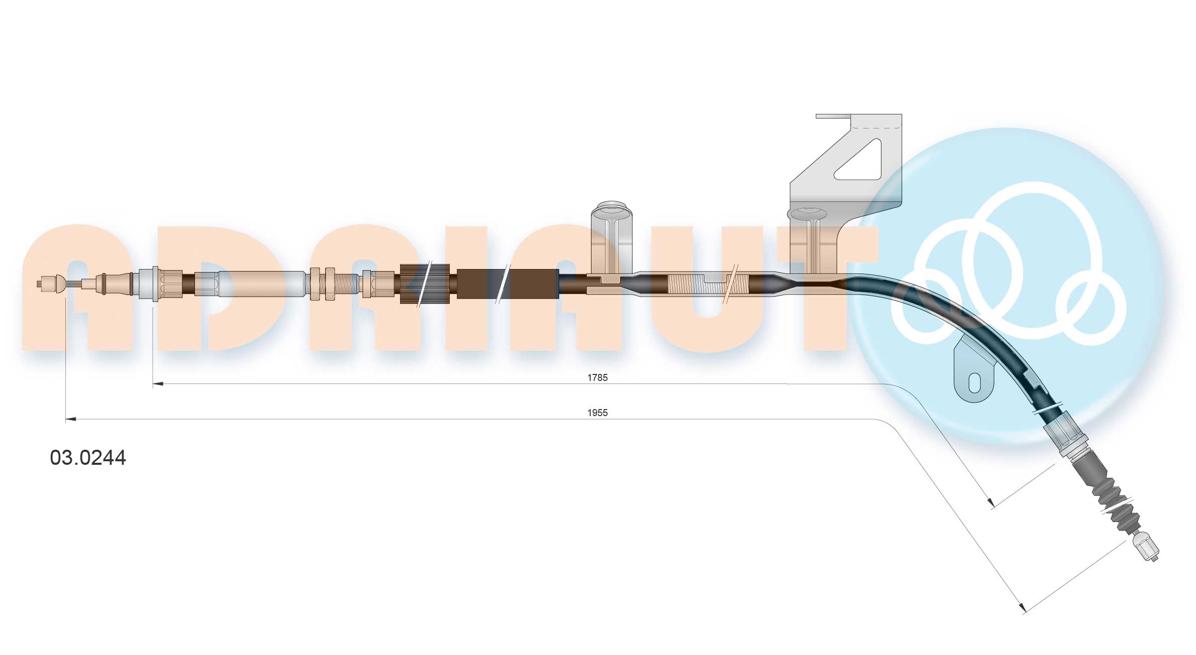 Cable Pull, parking brake (Back, left)  Art. 030244