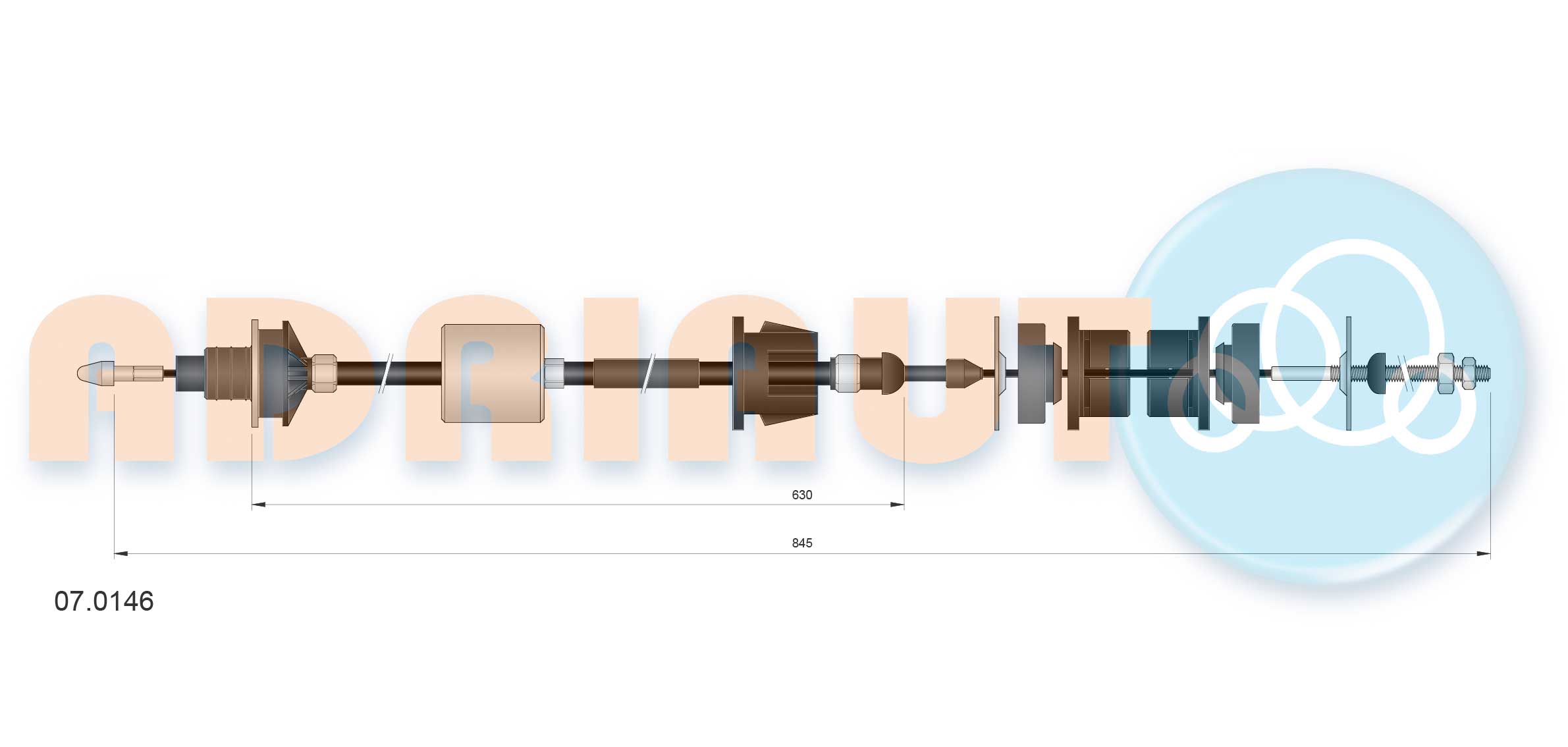 Cable Pull, clutch control  Art. 070146