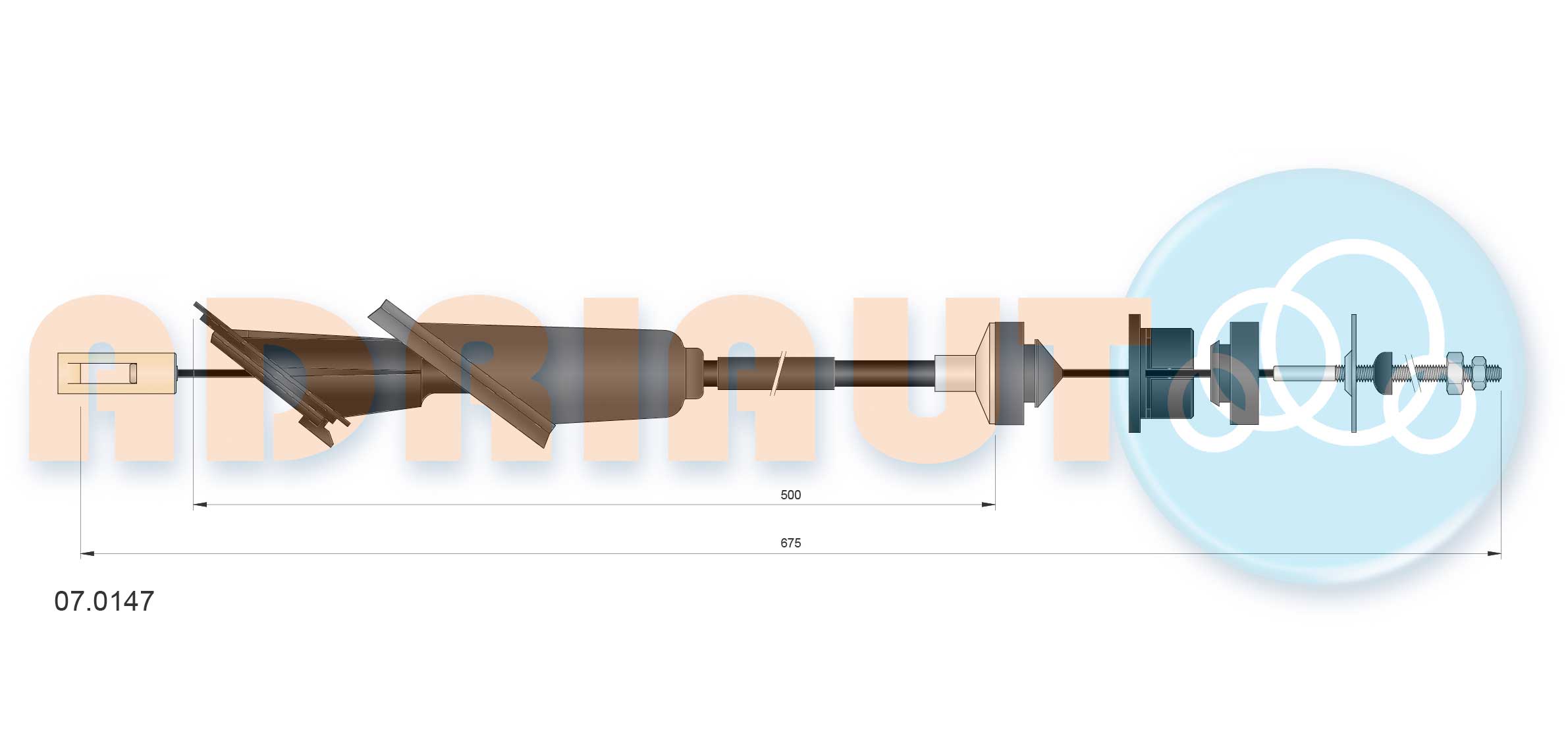 Cable Pull, clutch control  Art. 070147