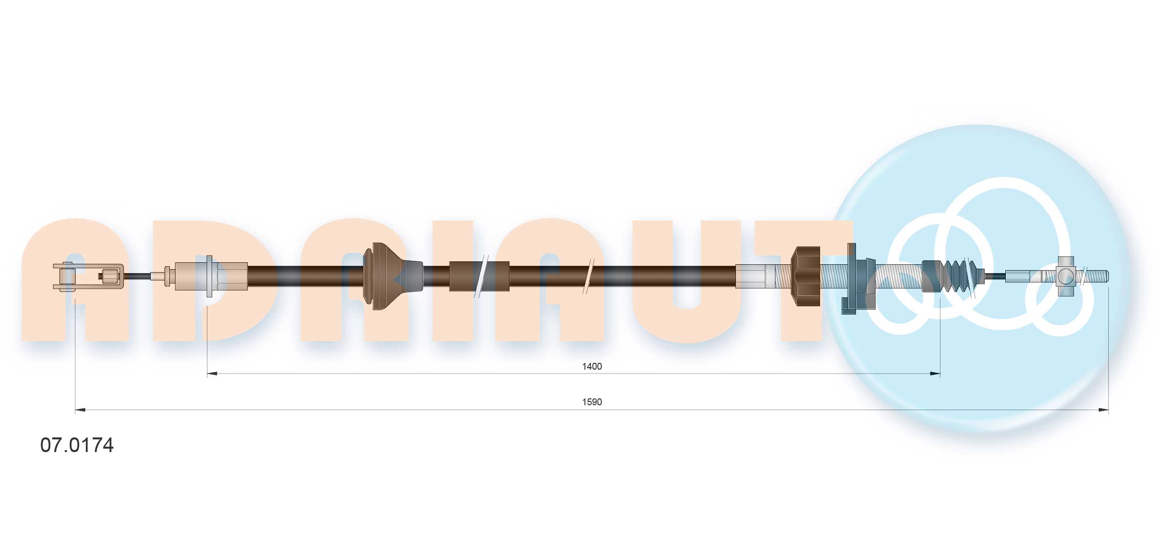 Cable Pull, clutch control  Art. 070174