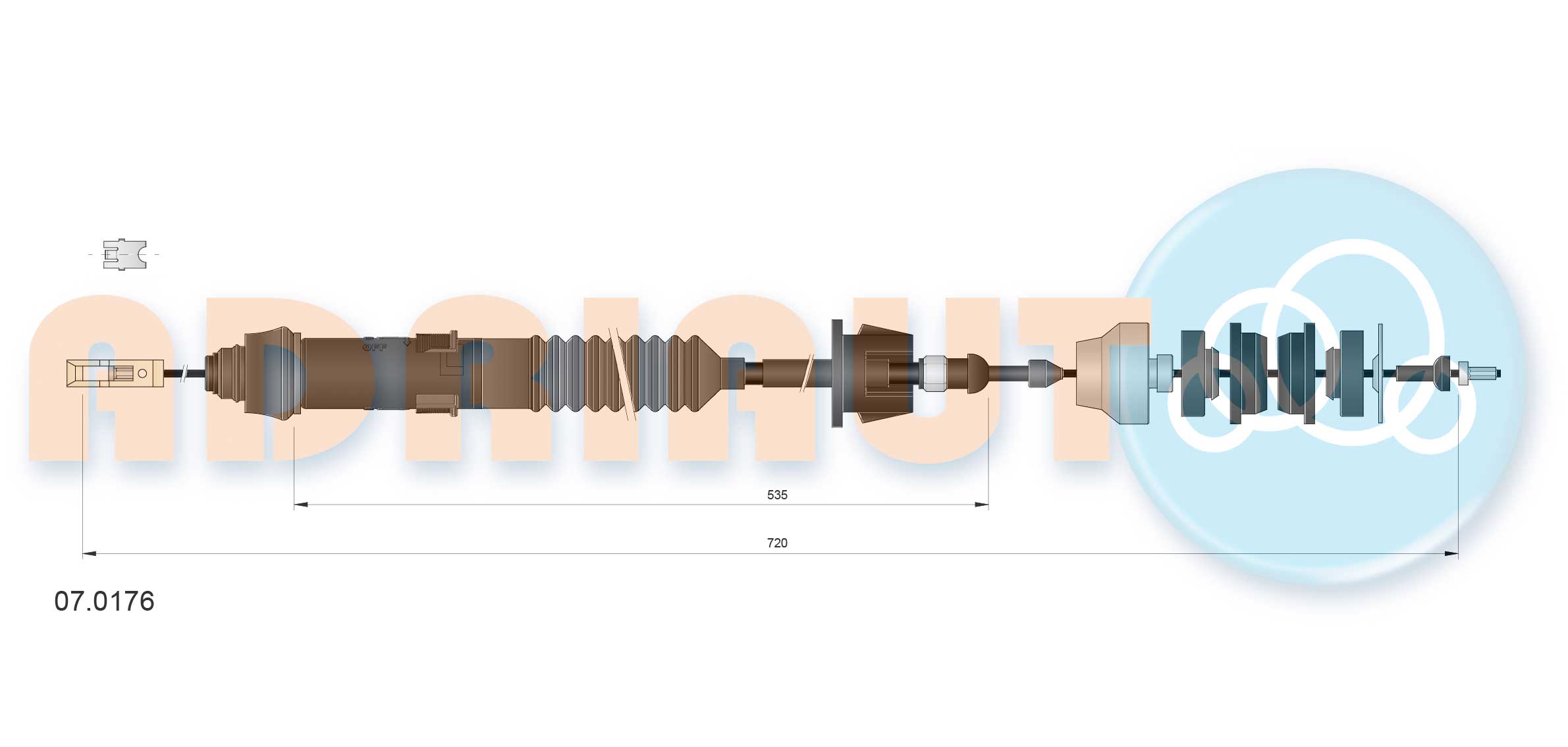 Cable Pull, clutch control  Art. 070176