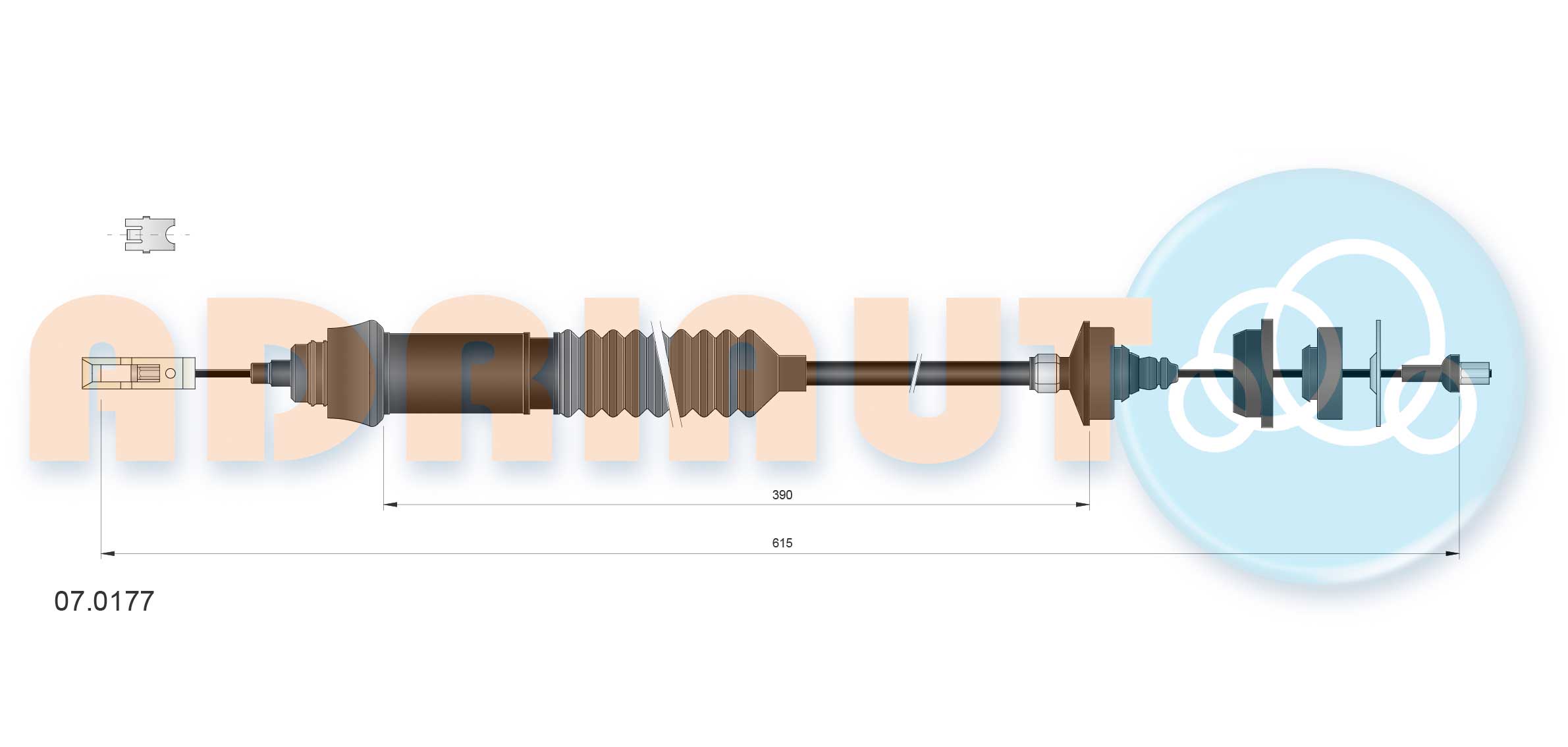 Cable Pull, clutch control  Art. 070177