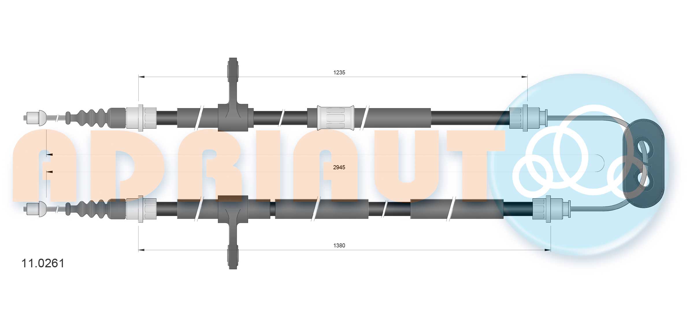 Cable Pull, parking brake  Art. 110261