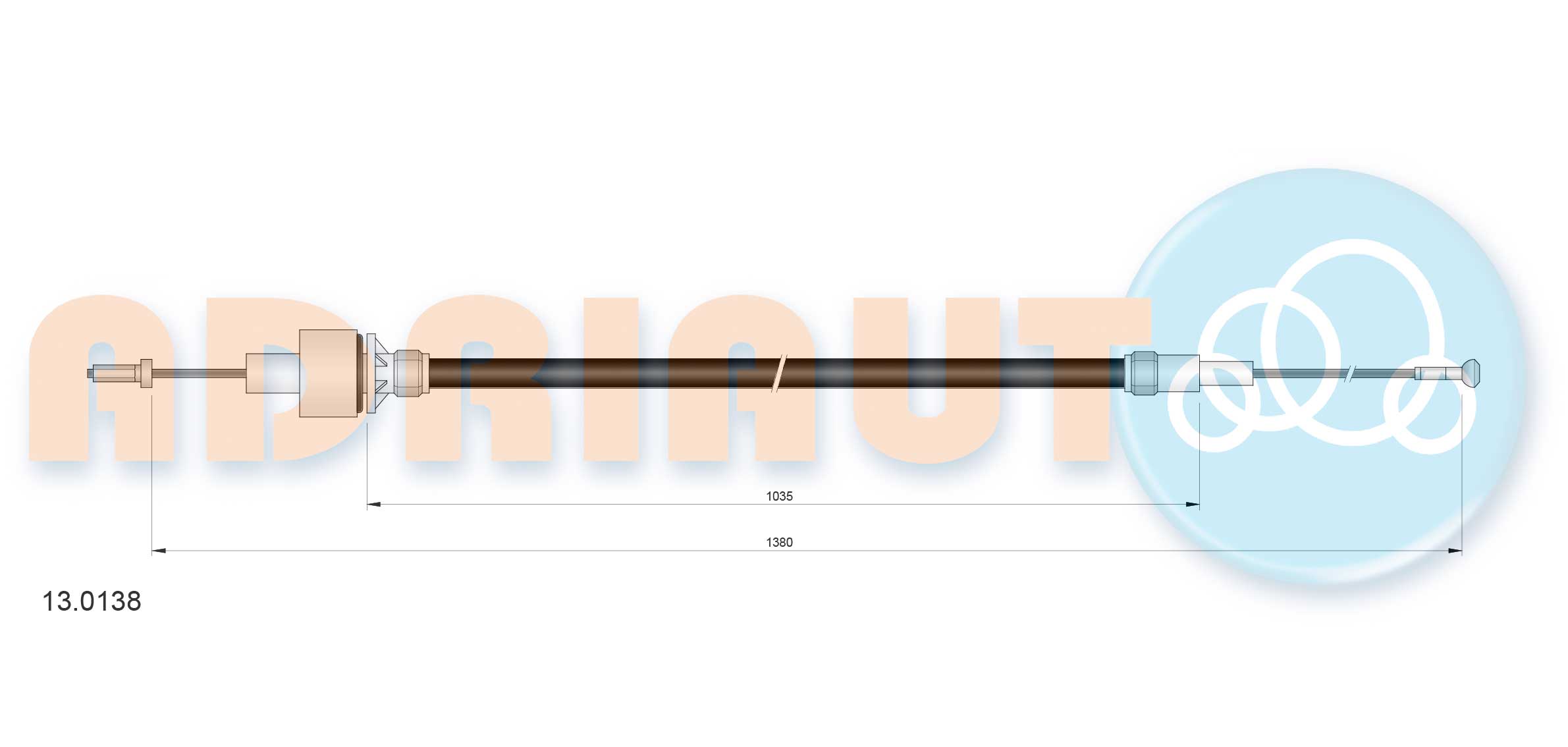 Cable Pull, clutch control (Forward, left)  Art. 130138