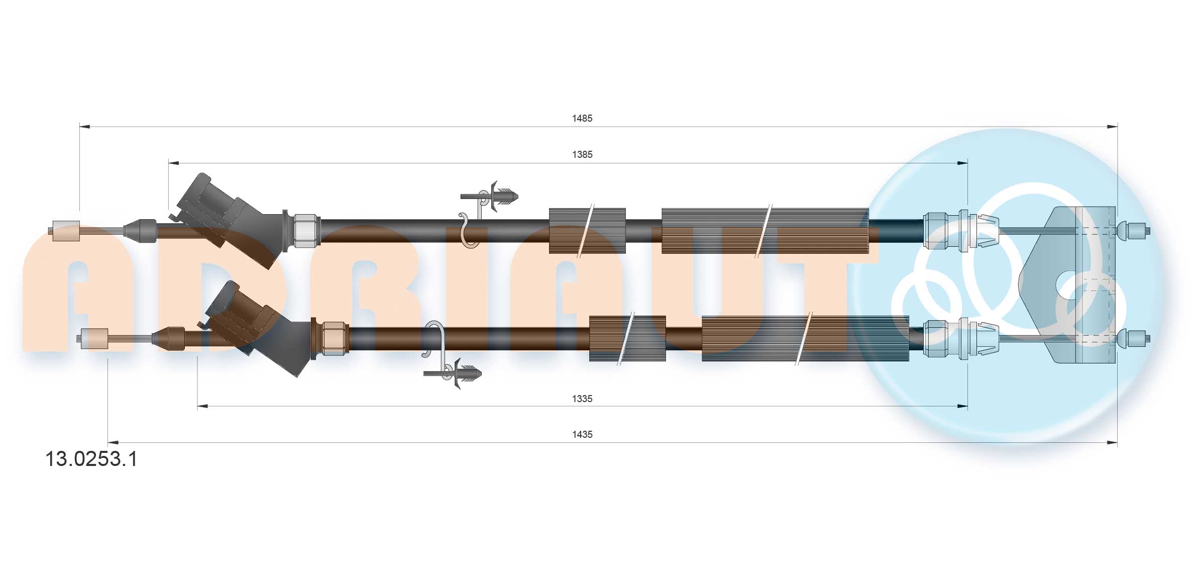 Cable Pull, parking brake (Double cloth)  Art. 1302531