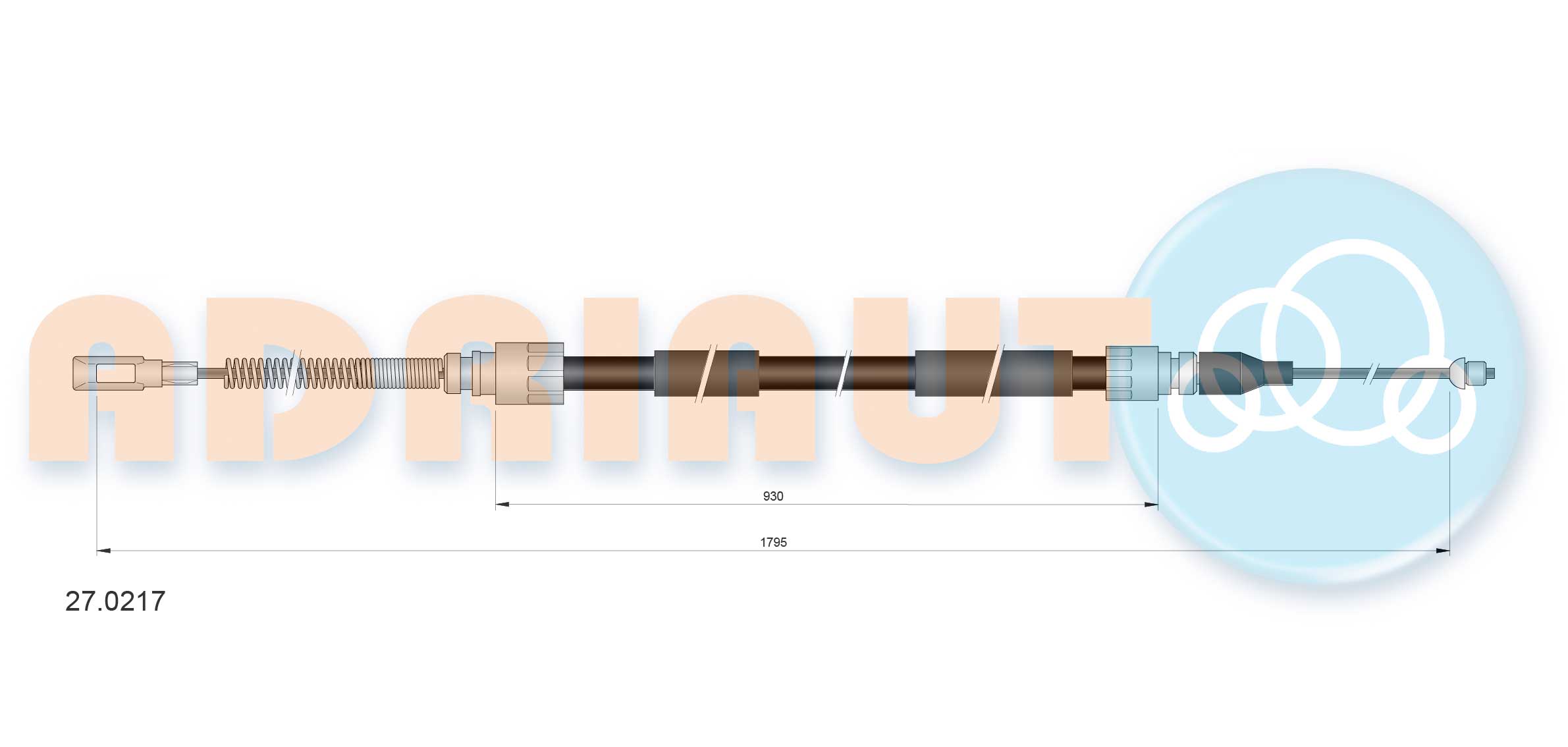 Cable Pull, parking brake (Back, left, Back, right)  Art. 270217