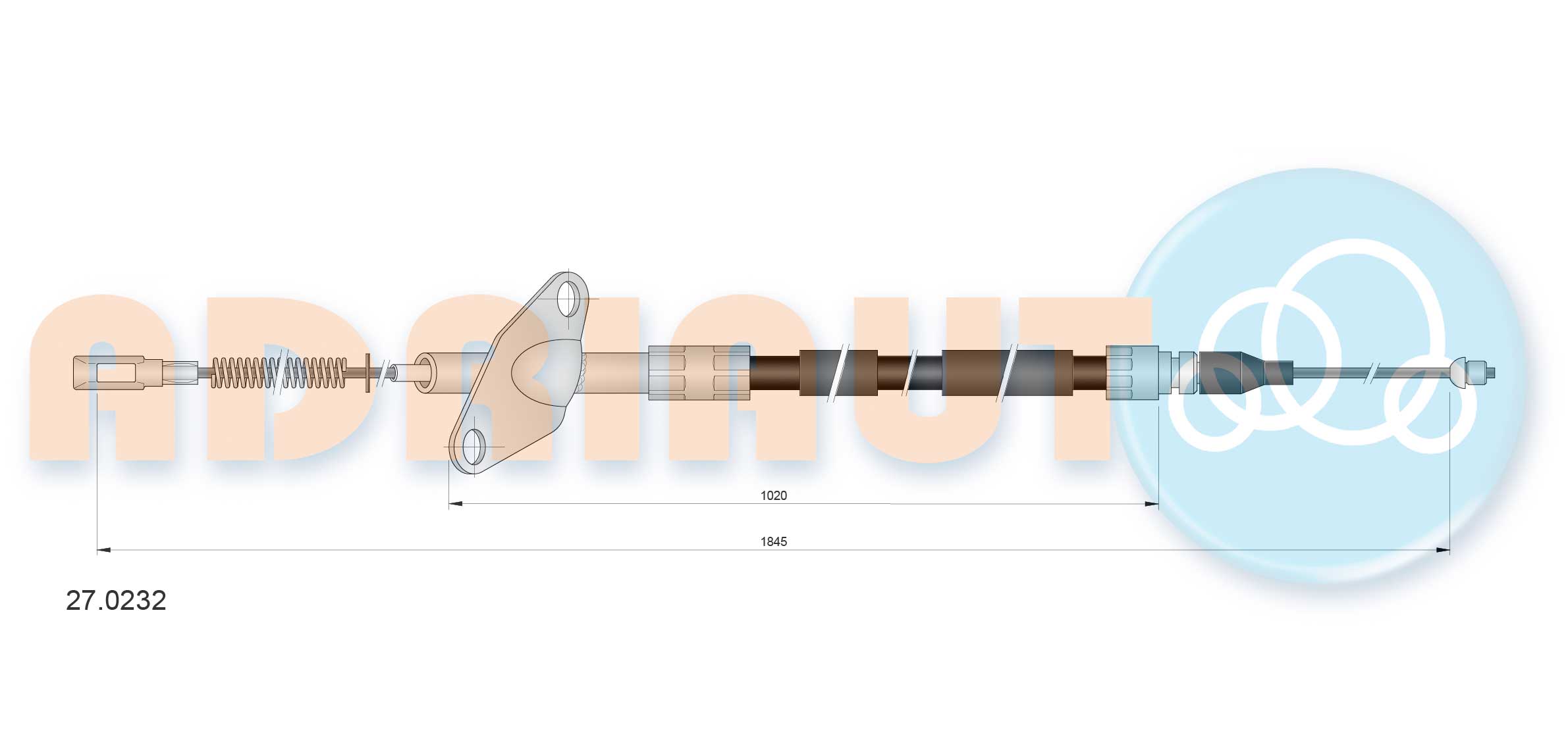 Cable Pull, parking brake (Back, left)  Art. 270232