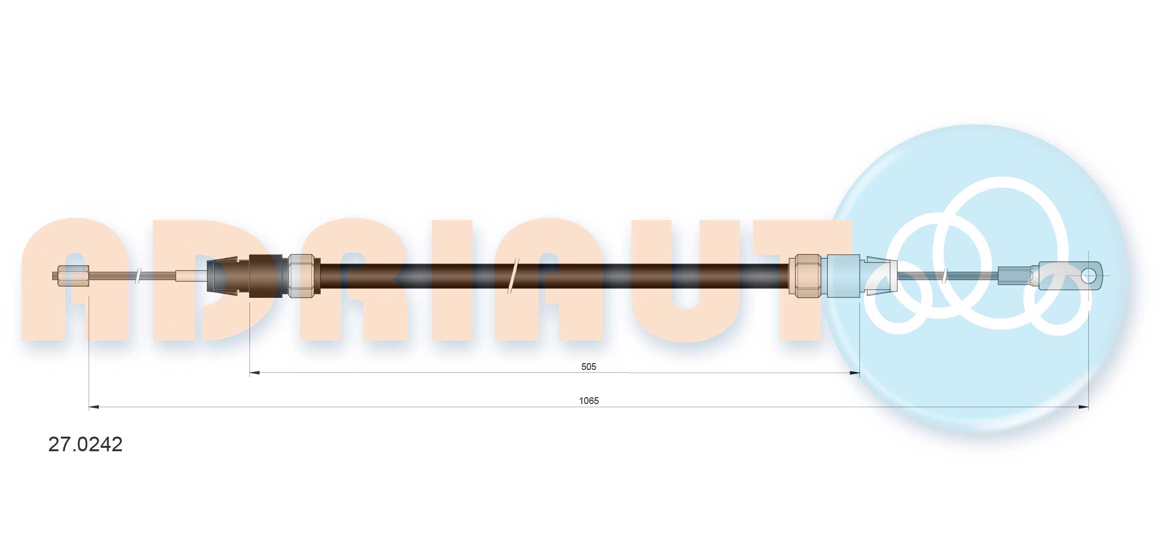 Cable Pull, parking brake (Back, left)  Art. 270242