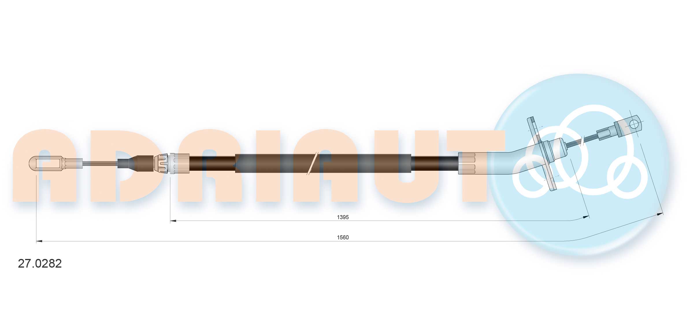 Cable Pull, parking brake (Back, left)  Art. 270282