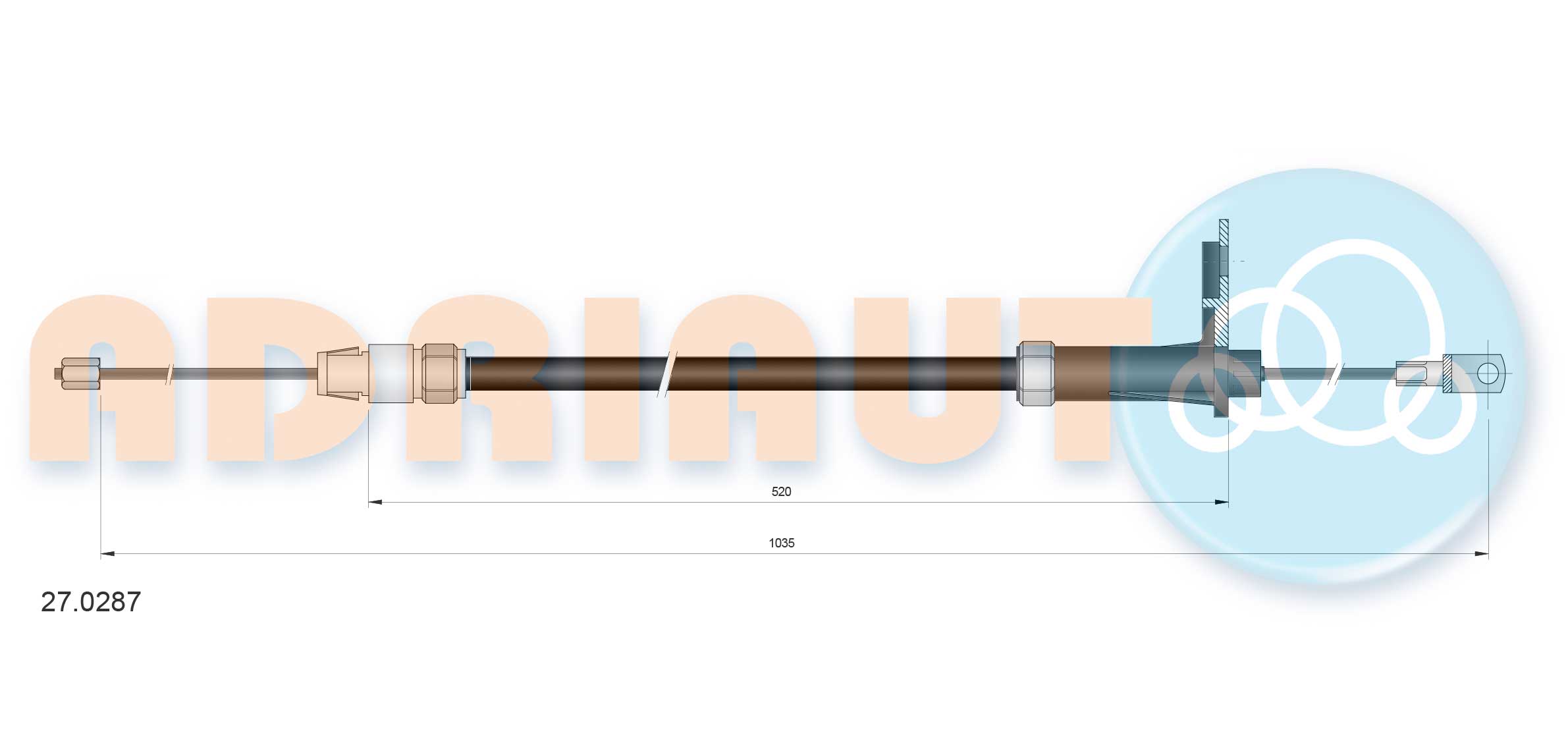 Cable Pull, parking brake (Back, left)  Art. 270287