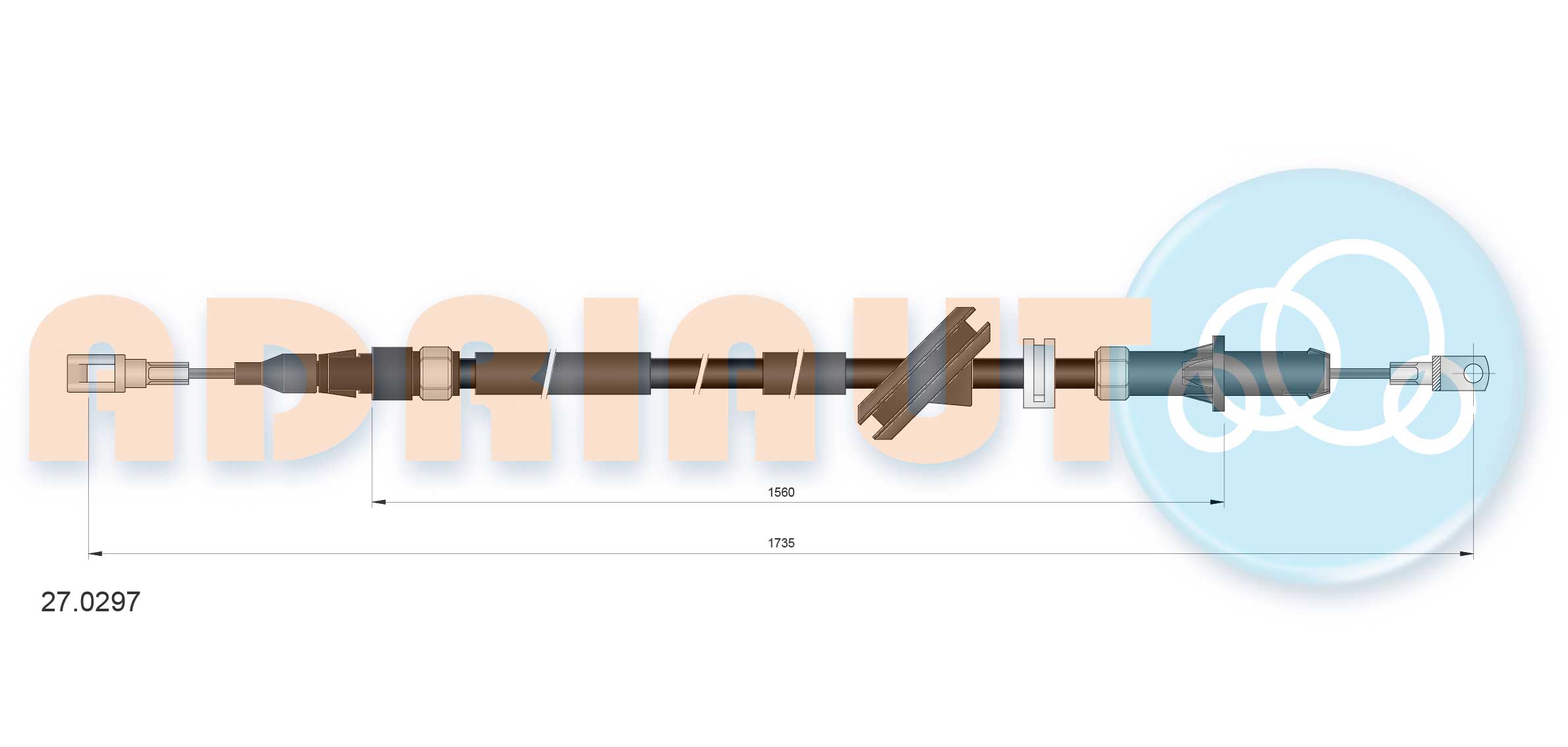 Cable Pull, parking brake (Back, left)  Art. 270297