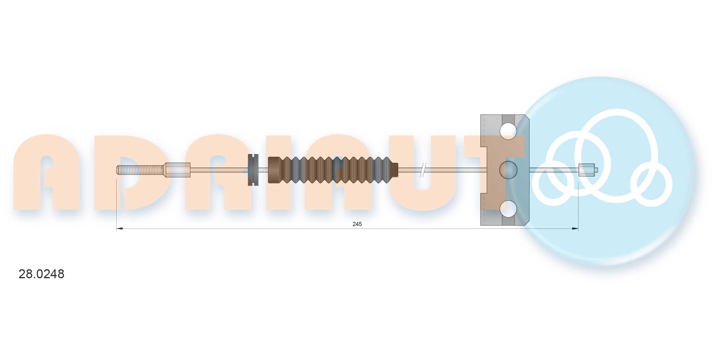 Cable Pull, parking brake (In front)  Art. 280248