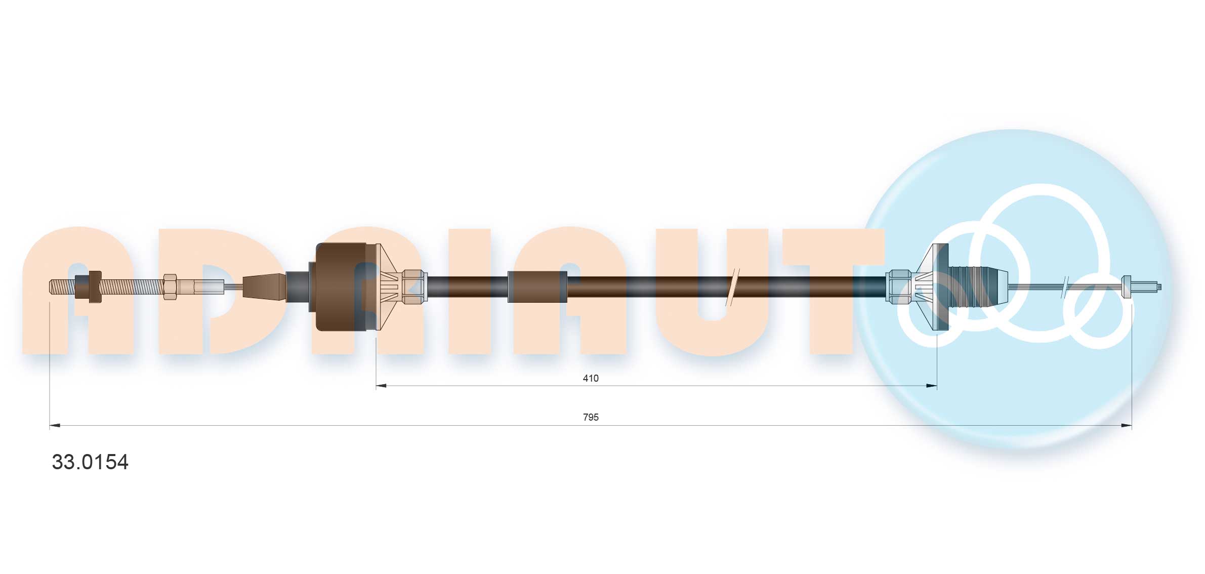 Cable Pull, clutch control (In front)  Art. 330154