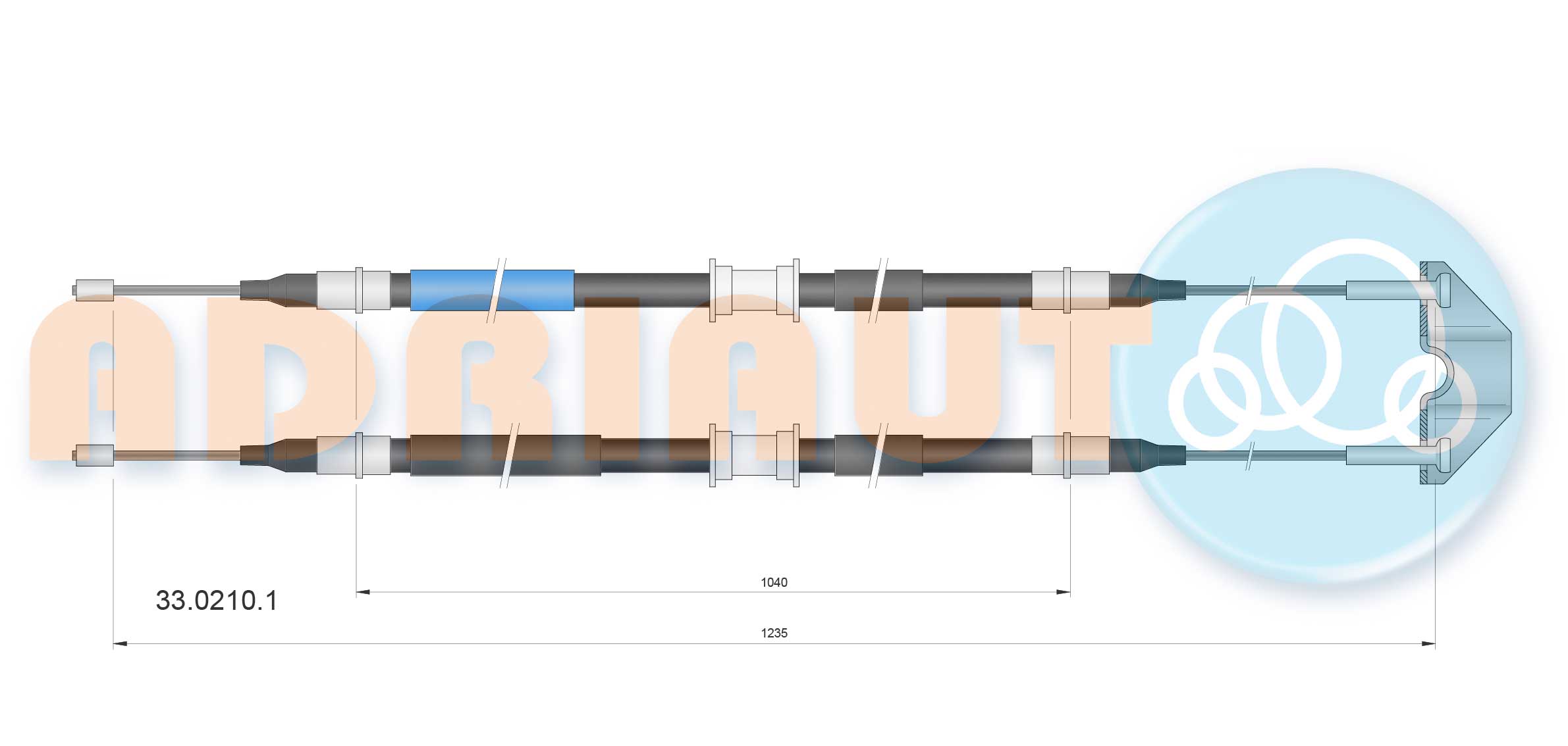 Cable Pull, parking brake (In the middle)  Art. 3302101