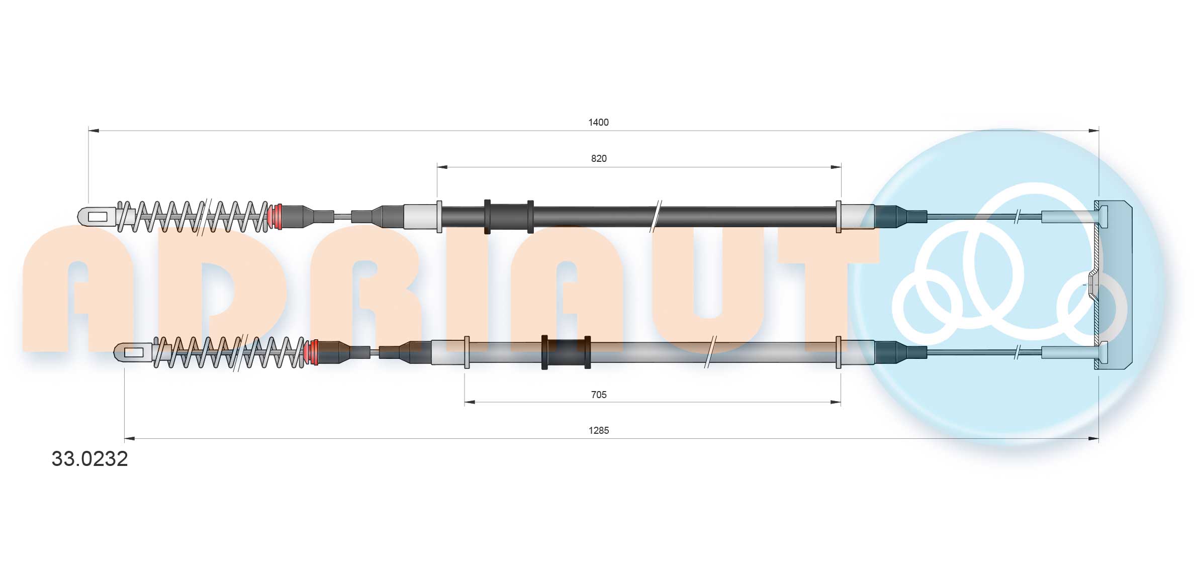 Cable Pull, parking brake (Back, left, Back, right)  Art. 330232