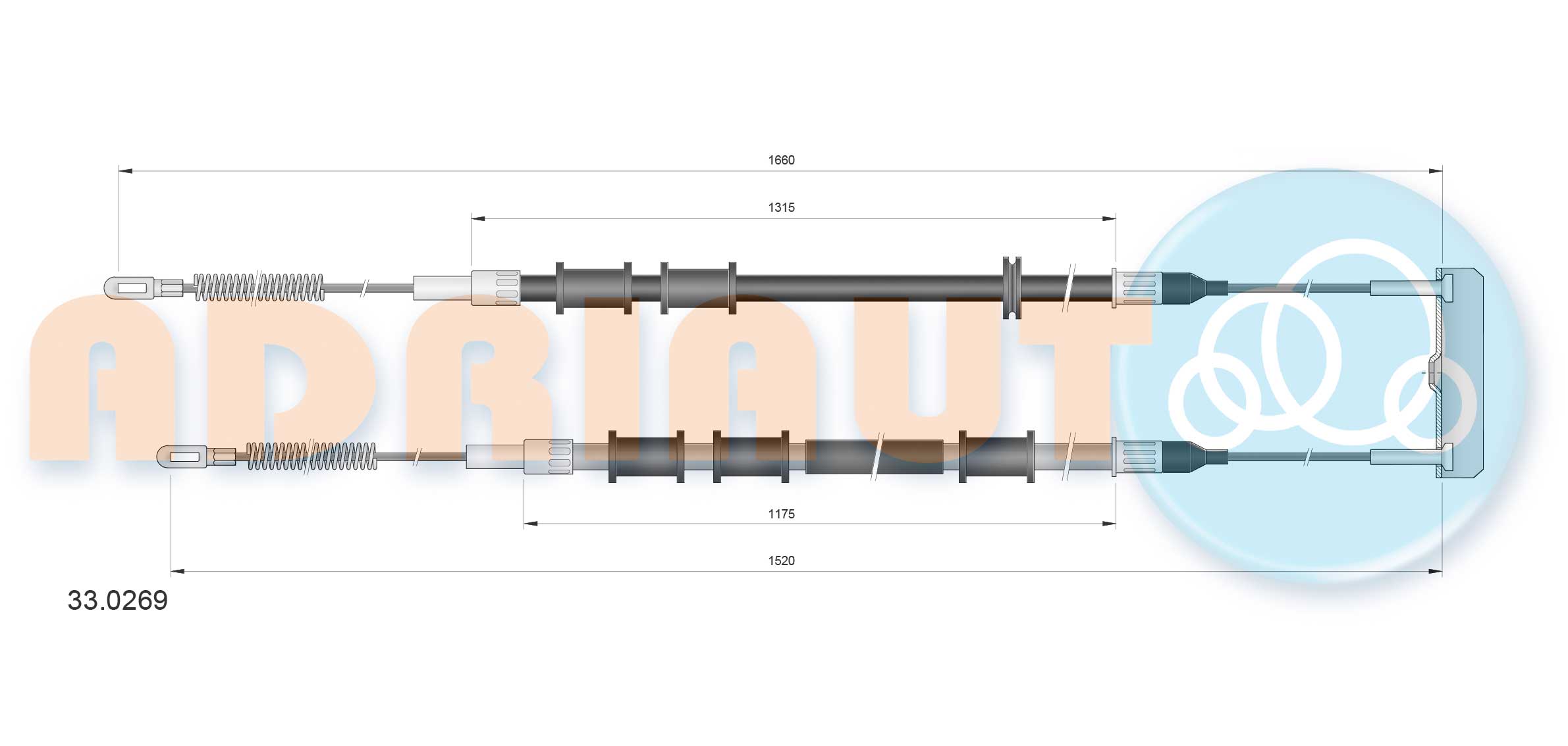 Cable Pull, parking brake (Double cloth)  Art. 330269