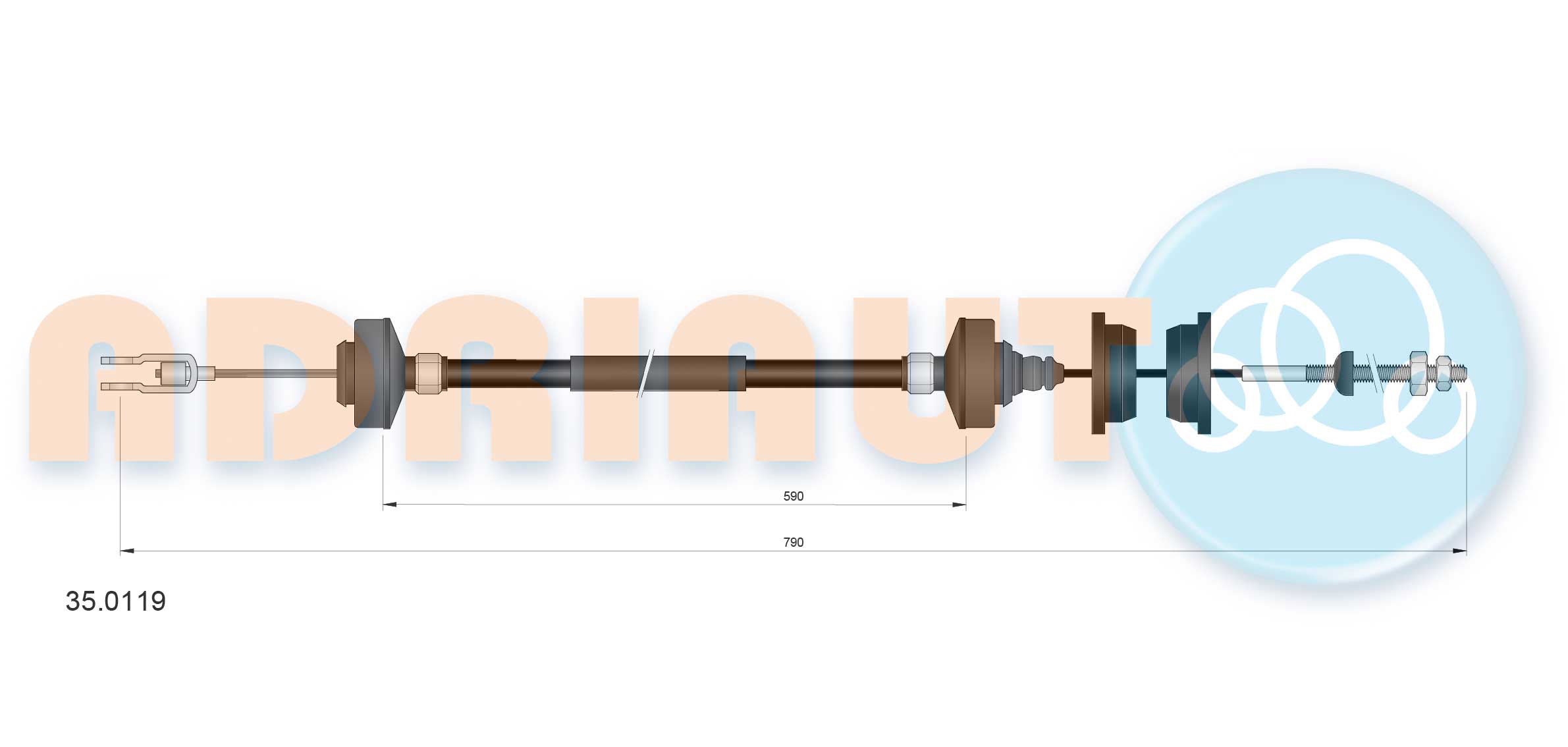 Cable Pull, clutch control  Art. 350119