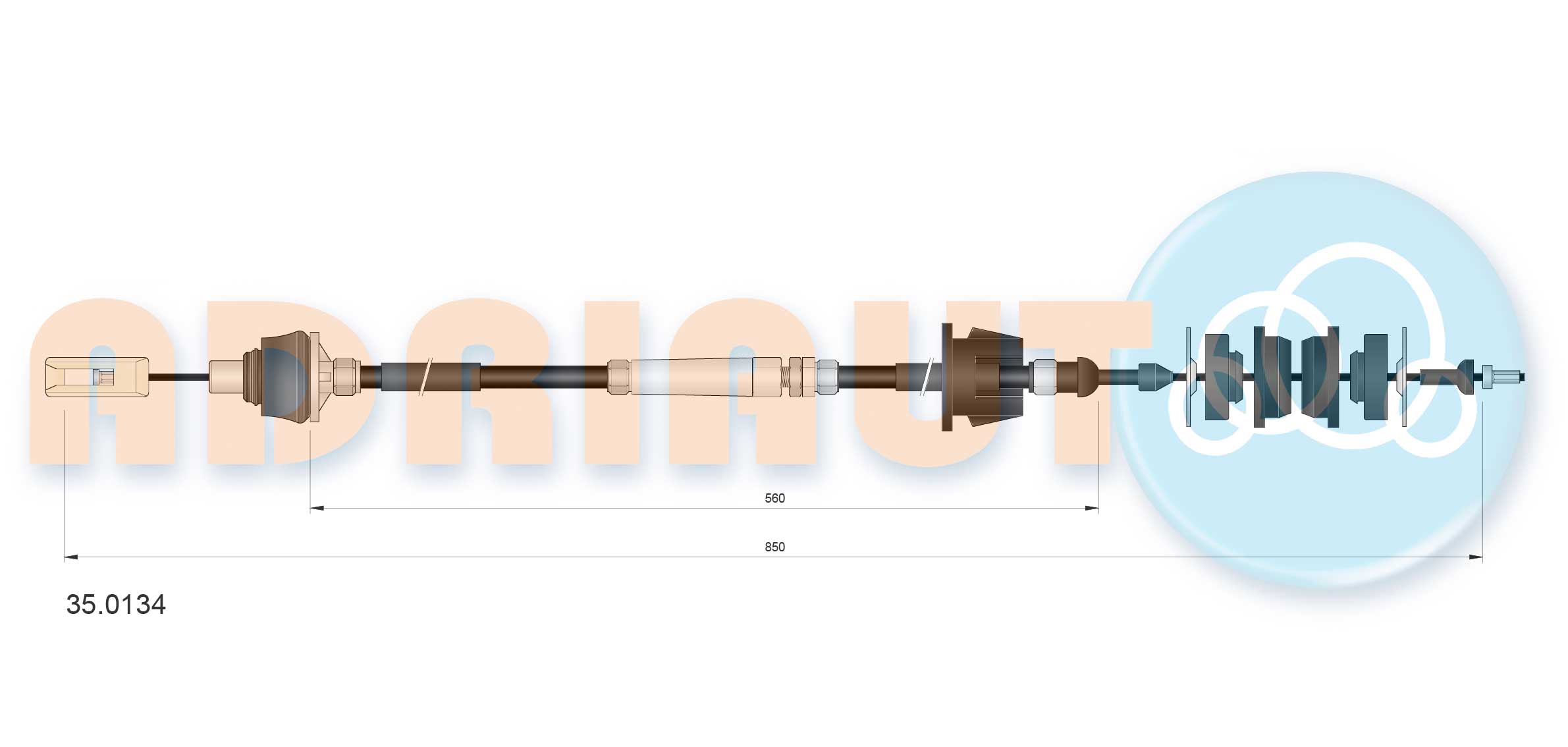 Cable Pull, clutch control  Art. 350134