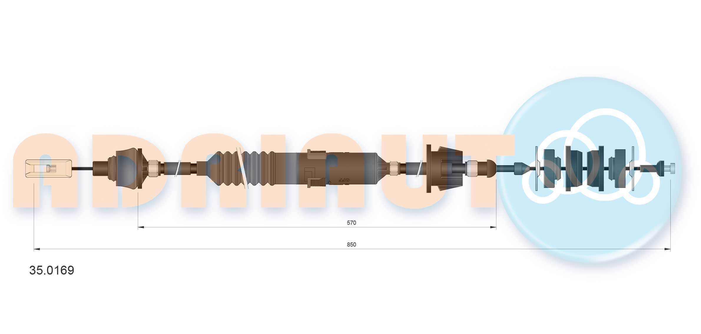 Cable Pull, clutch control  Art. 350169