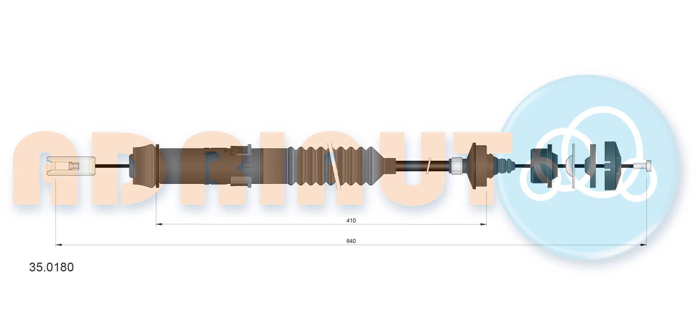 Cable Pull, clutch control (Front axle)  Art. 350180