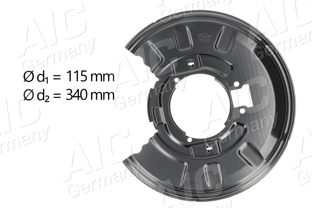 Splash Guard, brake disc (Rear axle, right)  Art. 55911